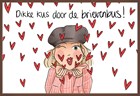 valentijn kaart chocolade dikke kus door de brievenbus matia